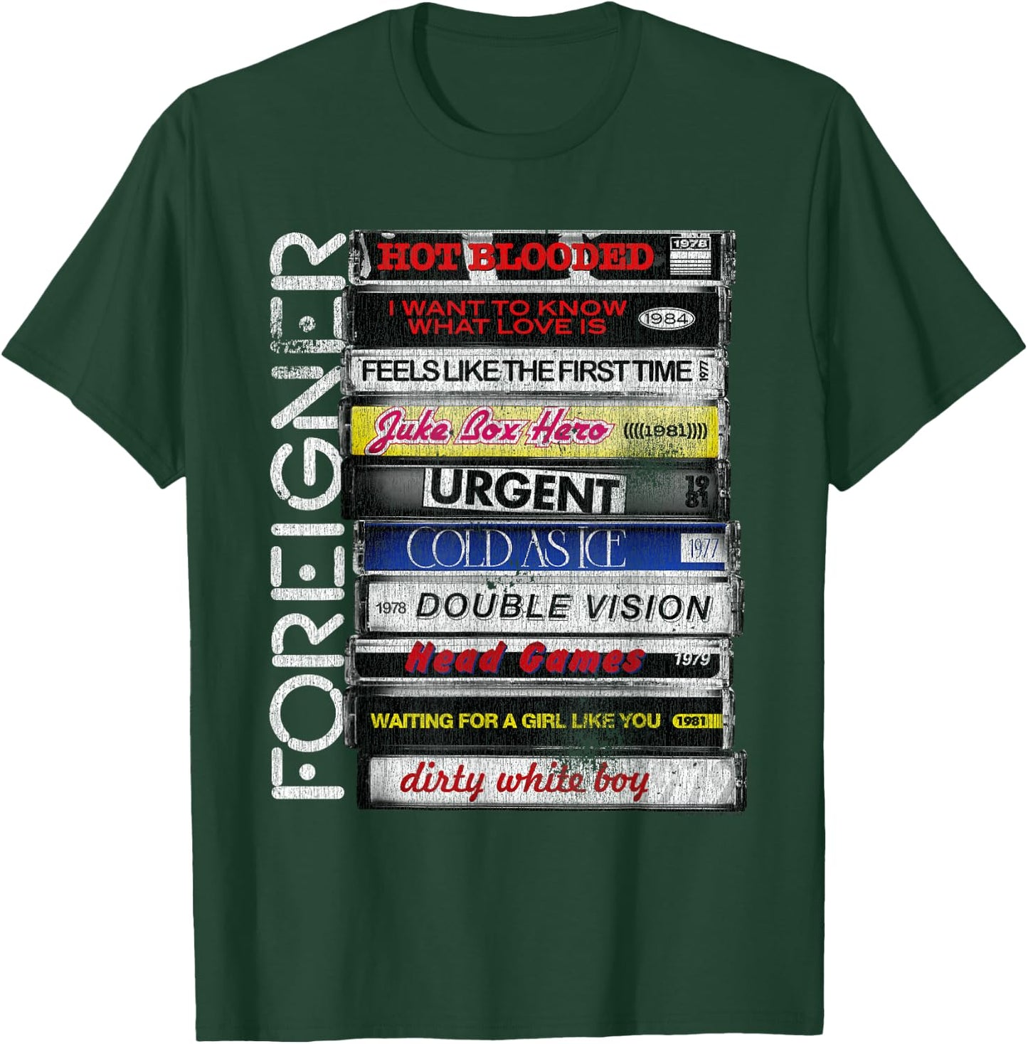 Ripple Junction x Foreigner Classic Hit Songs 80s Rock Band , grey, S T-Shirt - T-Shirt | Forest