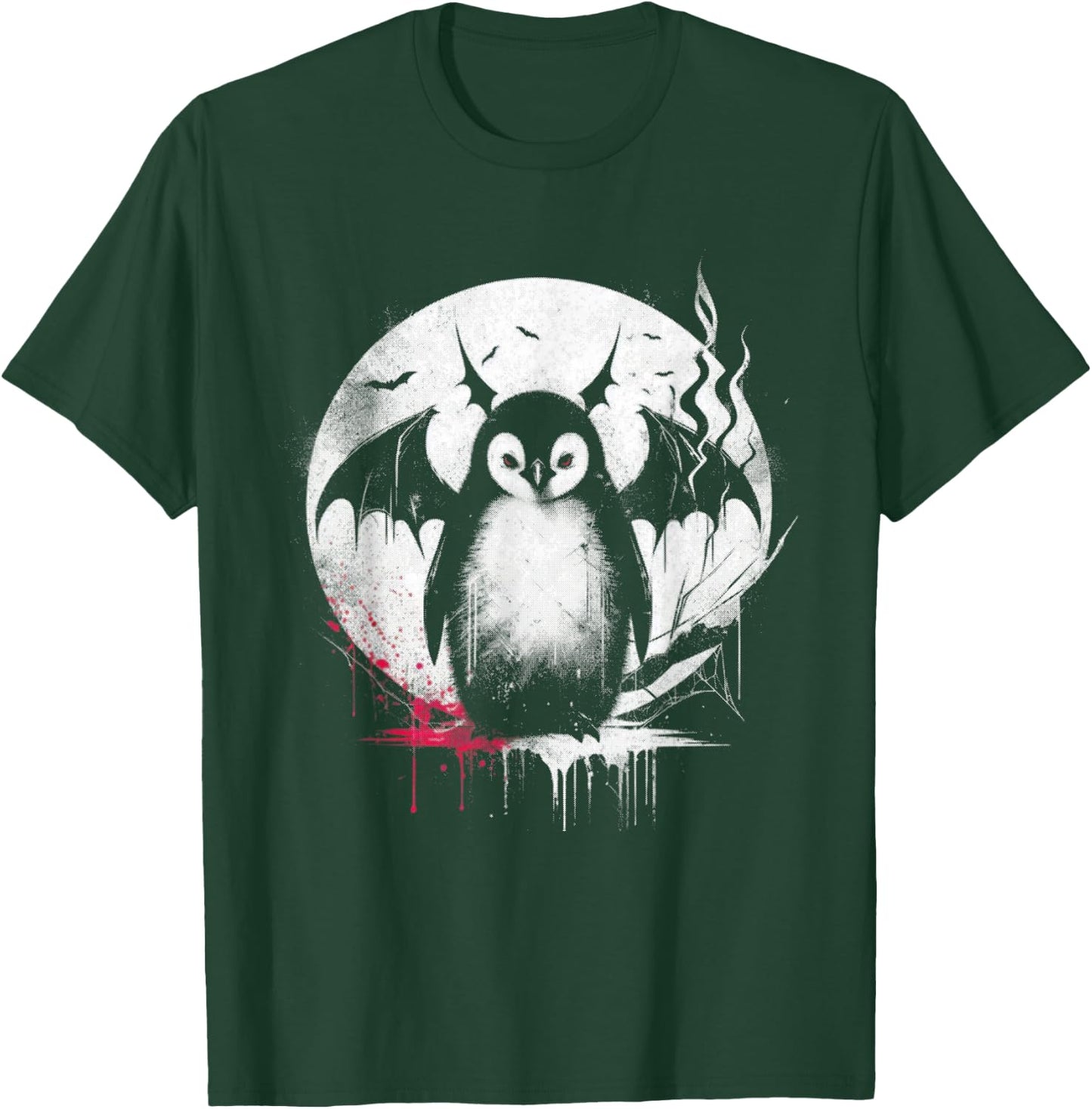 Vampire Penguin - Funny Creepy Penguin Halloween Lover T-Shirt - T-Shirt | Forest