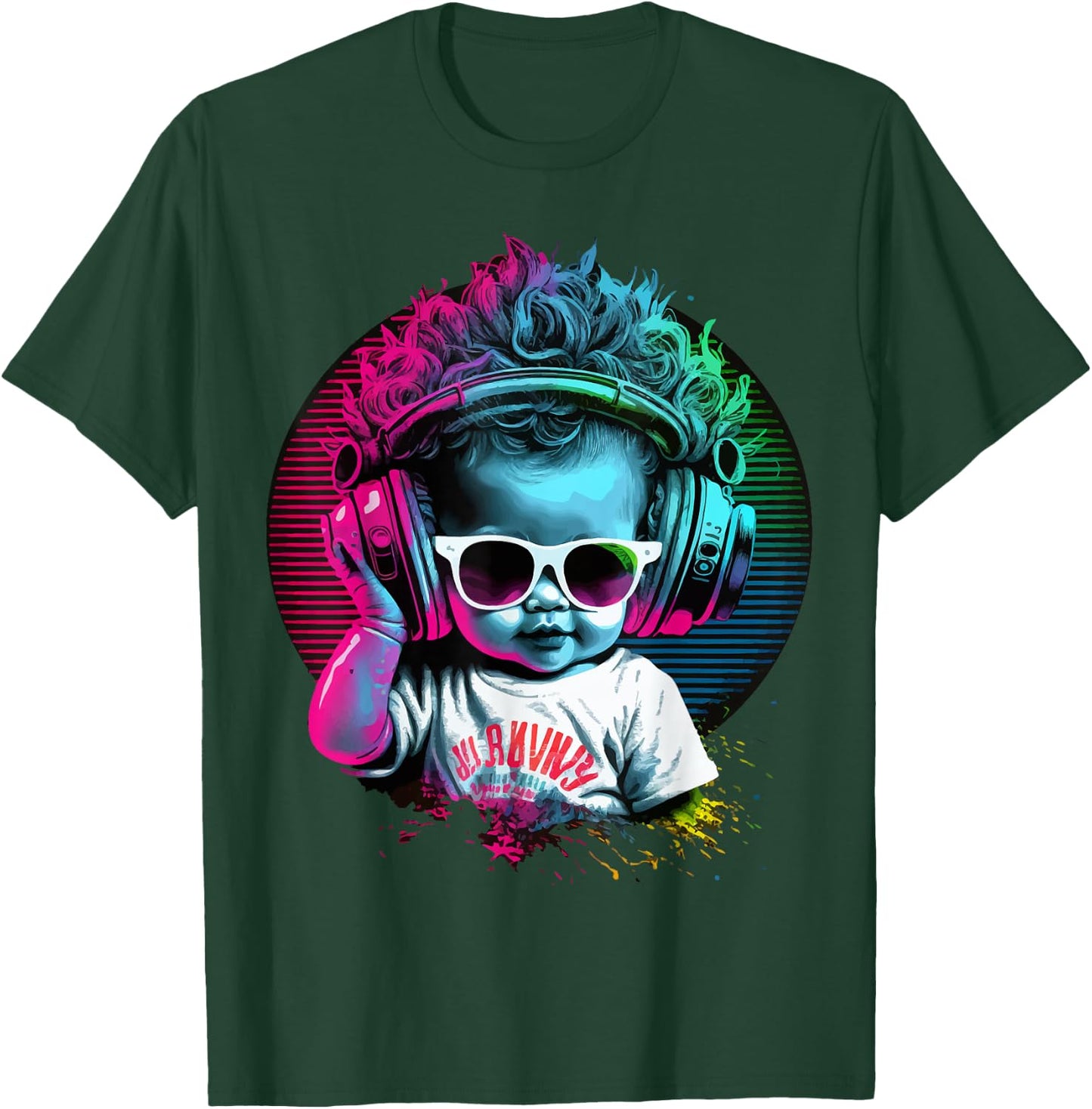 Baby DJ, design, music fun, mix and radio, rock festival T-Shirt - T-Shirt | Forest