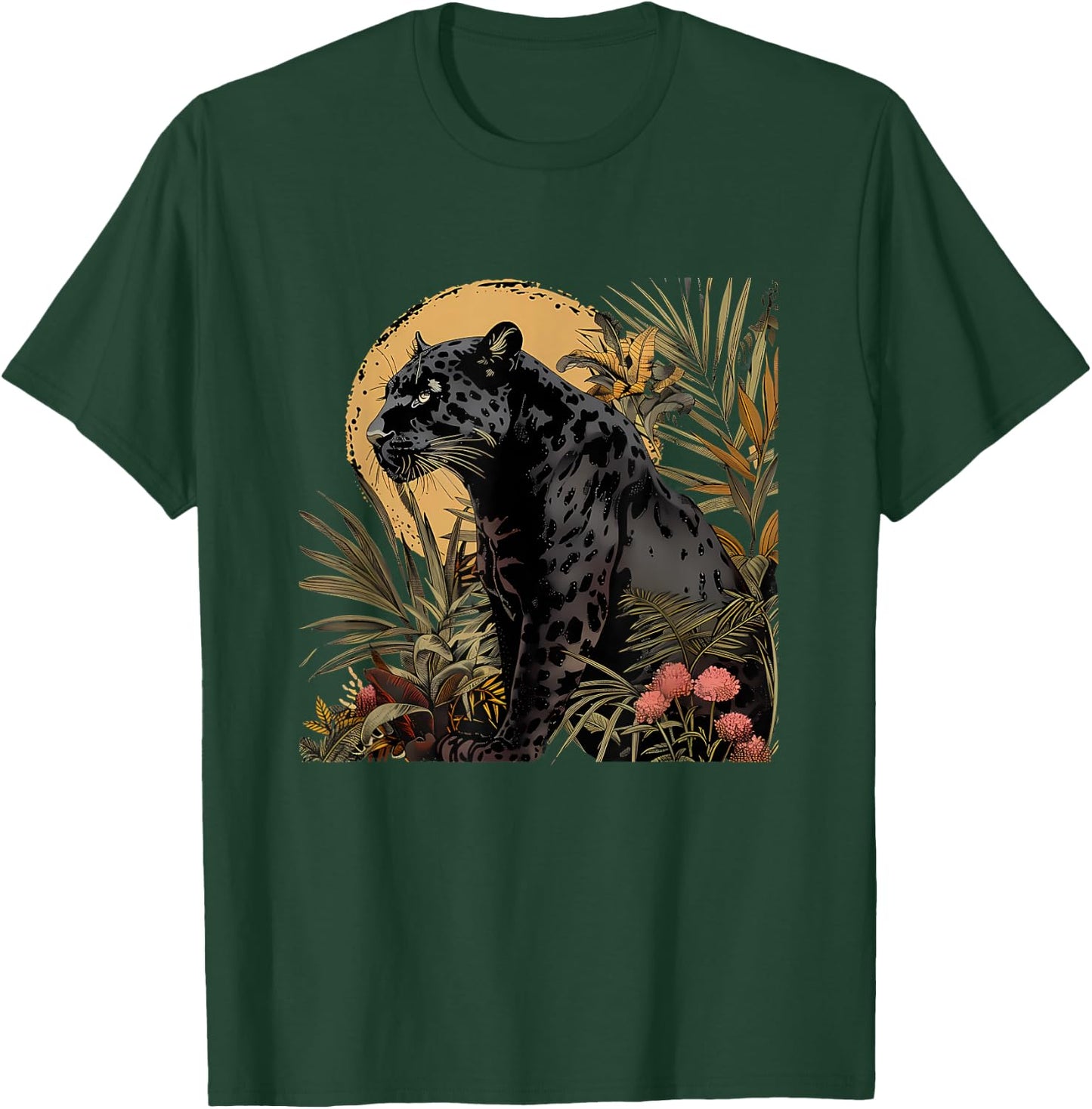 Panther Nature Wildlife Jungle Animal Art Panther Lover T-Shirt - T-Shirt | Forest