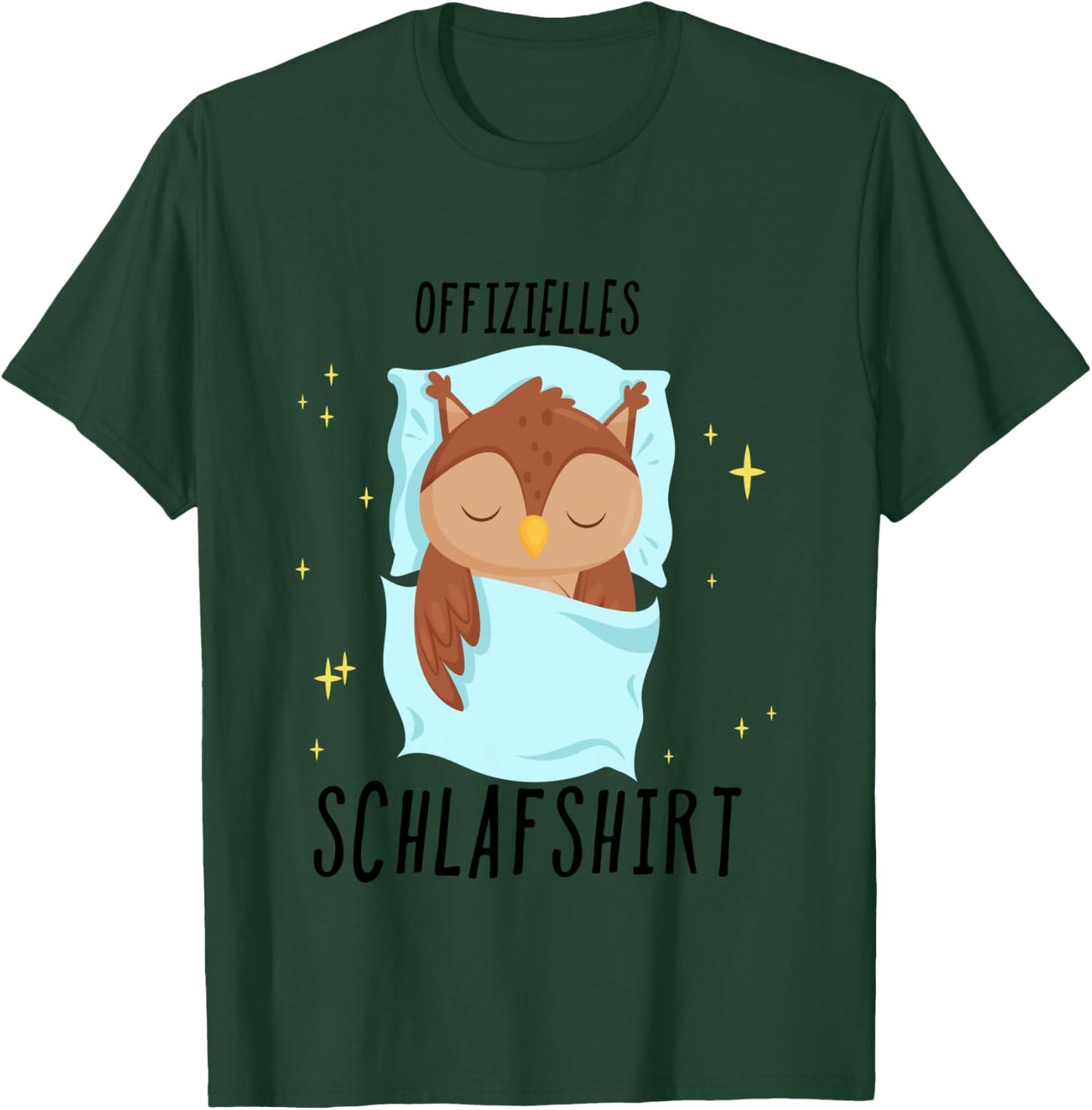 Eule Pyjama Schlafanzug Langarmshirt T-Shirt - T-Shirt | Forest