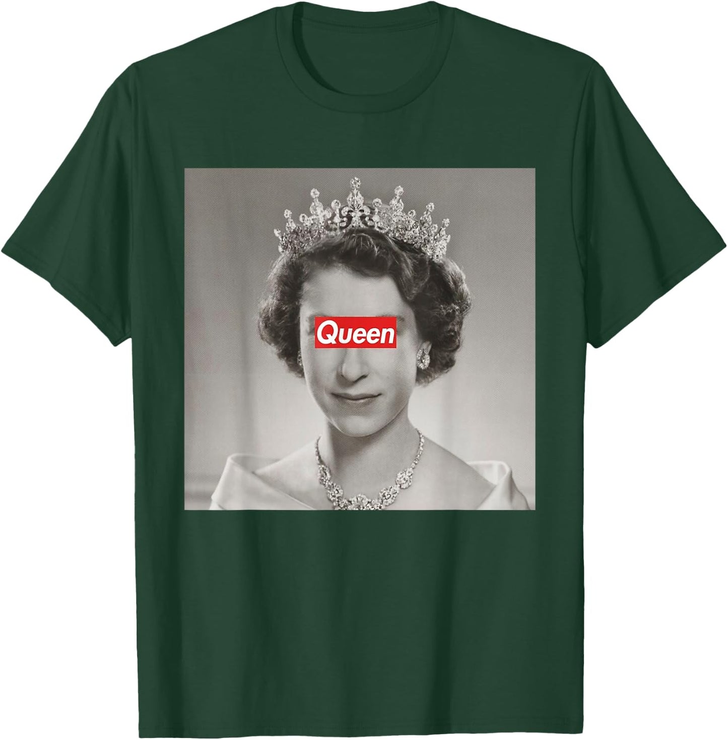 Queen II Elizabeth England Queen of England , black T-Shirt - T-Shirt | Forest