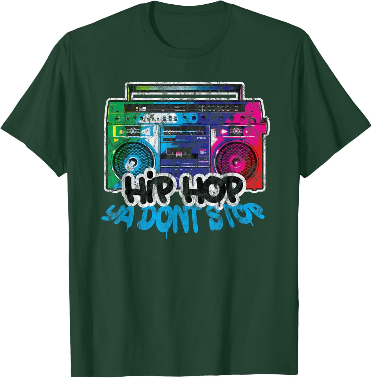 Hip Hop Ya Don't Stop - Old School Boombox 80s T-Shirt - T-Shirt | Forest