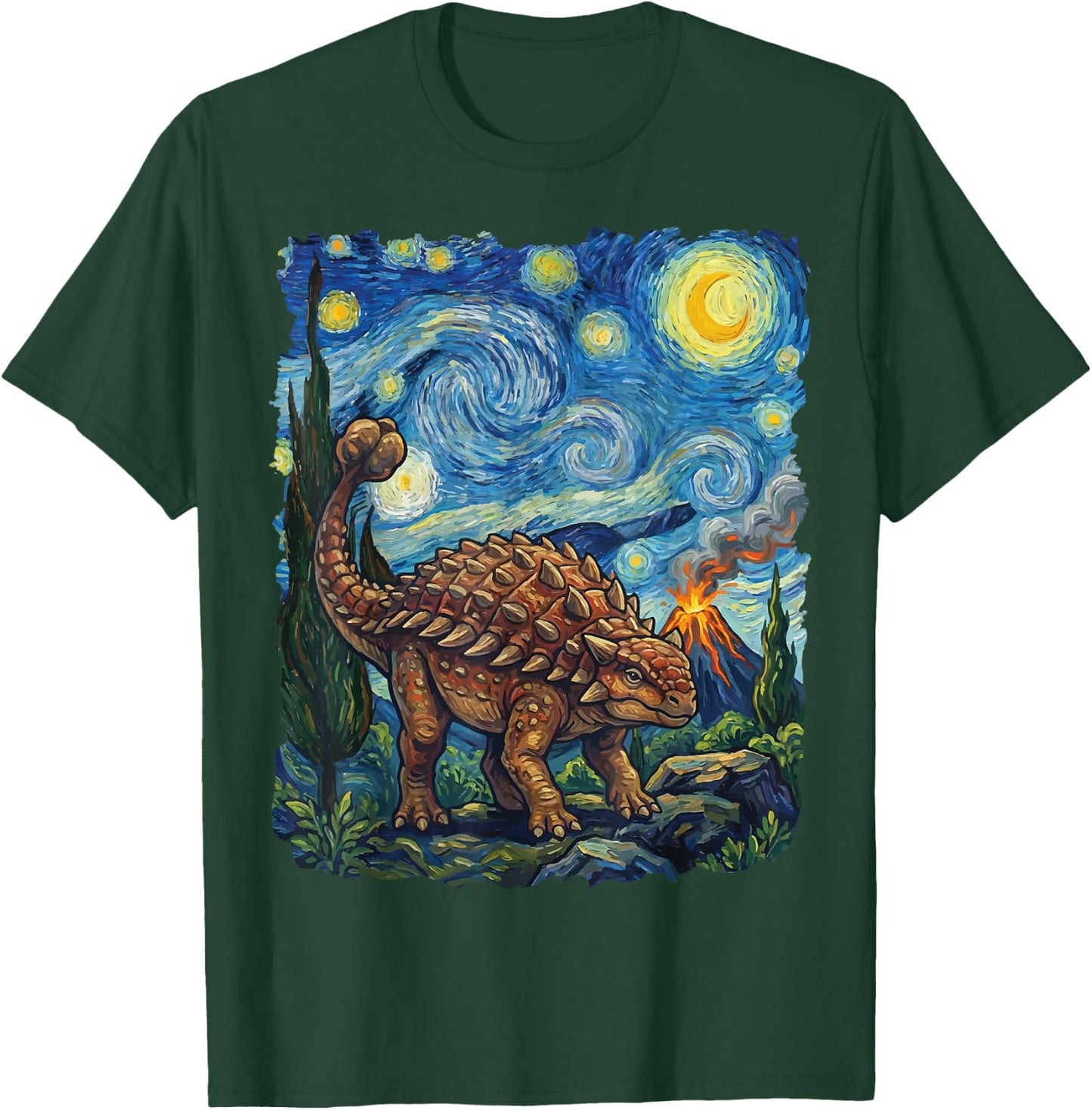 Ankylosaurus Starry Night T-Shirt - T-Shirt | Forest
