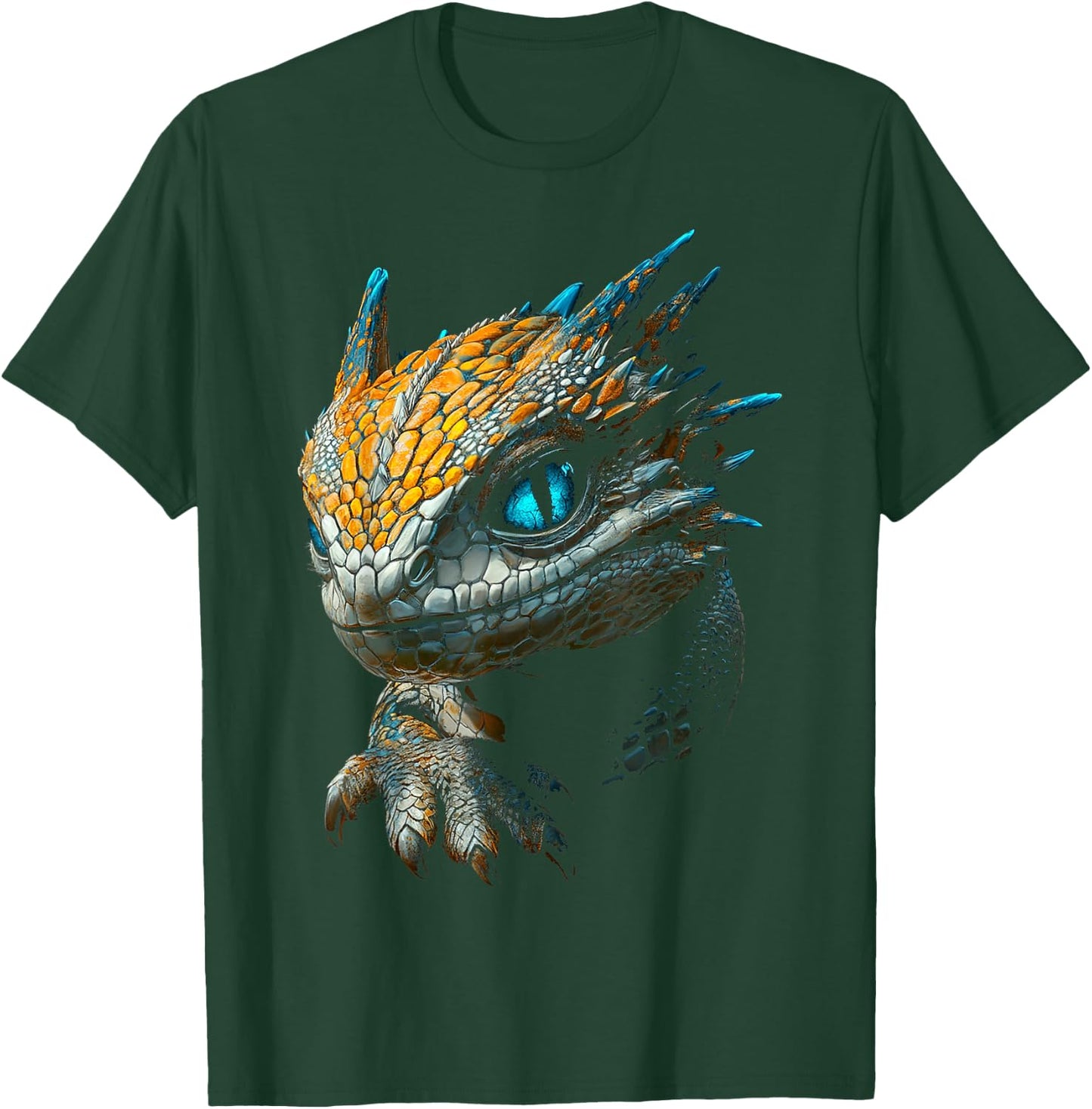 Mythical Dragon Blue Eyes Illustration Dragon T-Shirt - T-Shirt | Forest