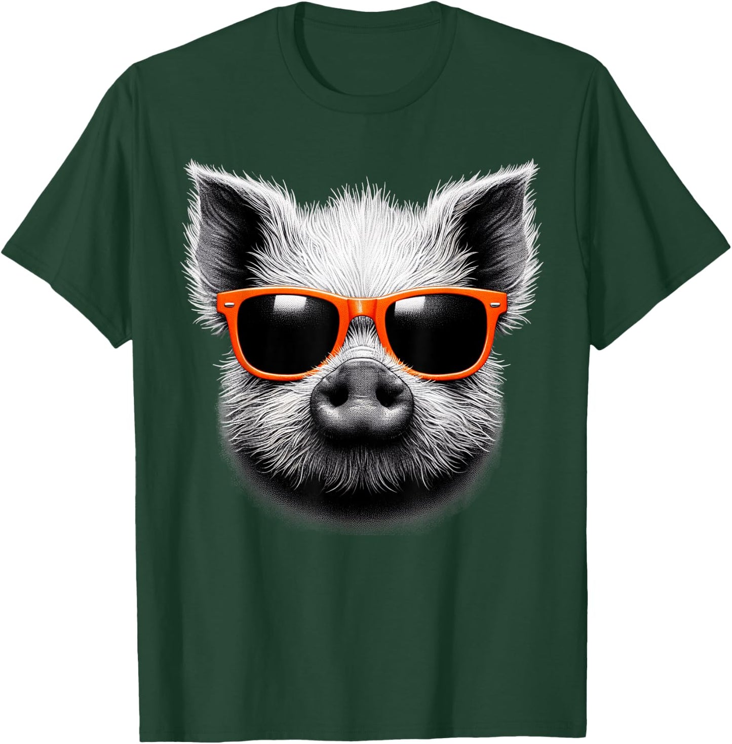 Cool Pig Wearing Sunglasses Graphic Art T-Shirt - T-Shirt | Forest