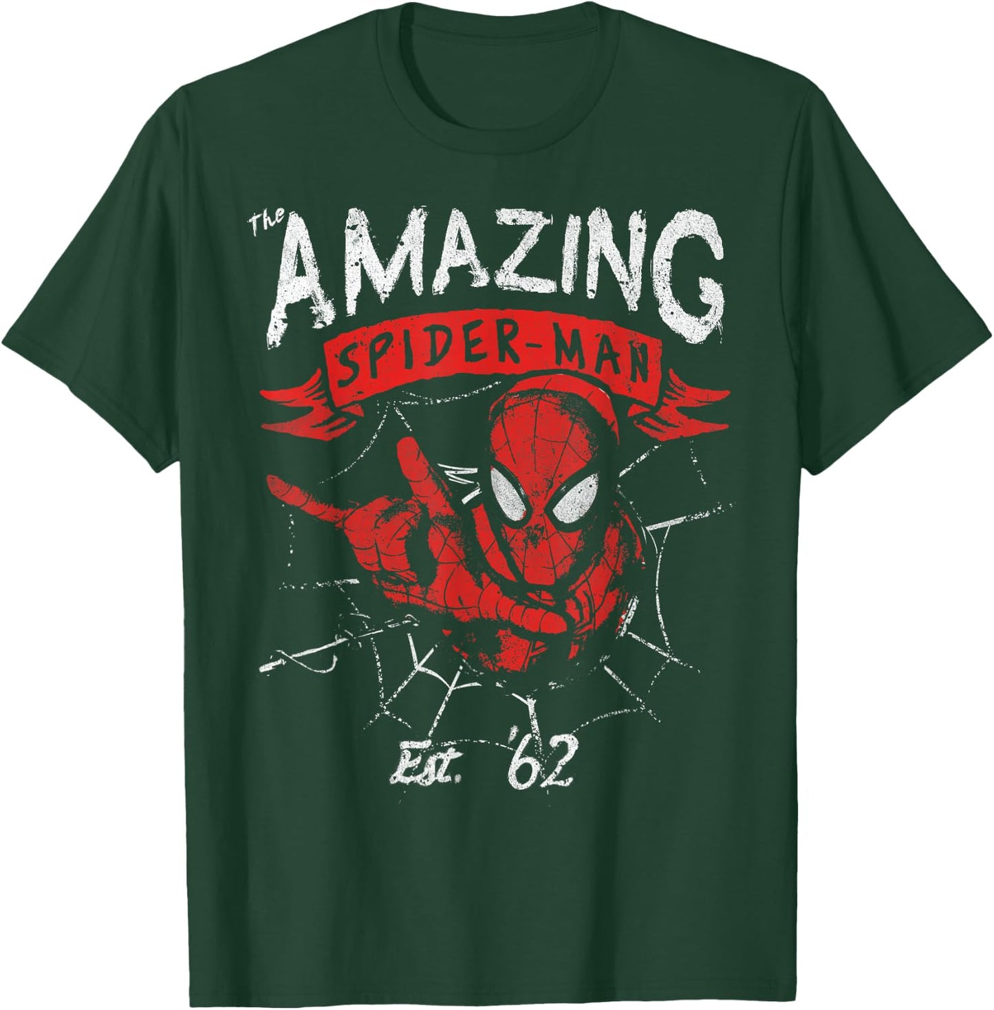 Marvel The Amazing Spider-Man Banner Logo Portrait T-Shirt - T-Shirt | Forest