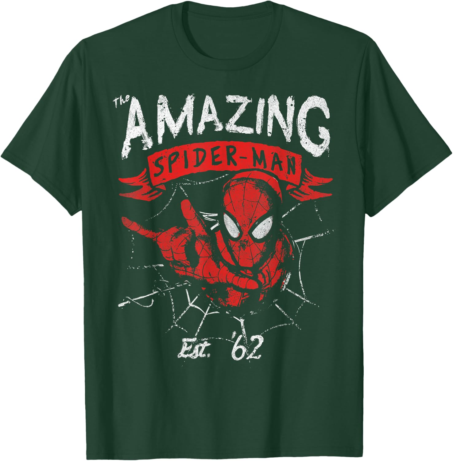 Marvel The Amazing Spider-Man Banner Logo Portrait T-Shirt - T-Shirt | Forest