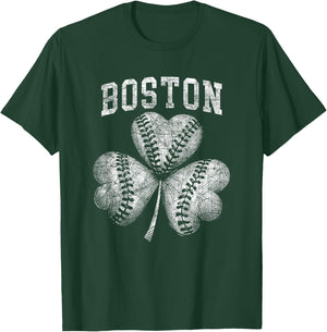Vintage Shamrock St Patrick's Boston Irish American T-Shirt - T-Shirt | Forest