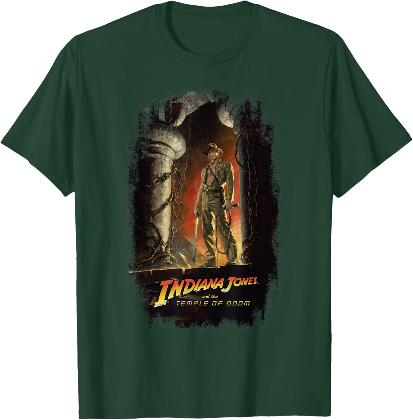 Lucasfilm Indiana Jones and the Temple of Doom Poster Art , black T-Shirt - T-Shirt | Forest