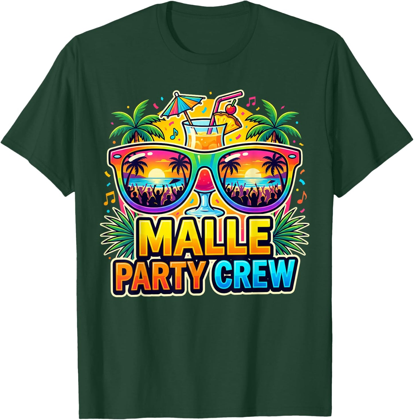Malle Party Crew Mallorca Strand Urlaub T-Shirt - T-Shirt | Forest
