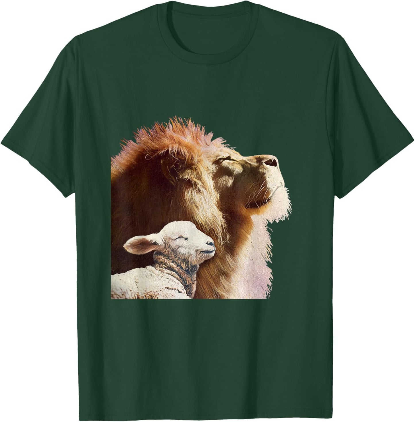 Bible Verse Religious Apparel The Lion and The Lamb T-Shirt - T-Shirt | Forest