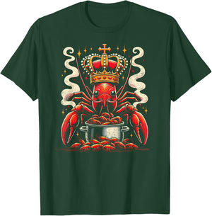 Crawfish King Of The Boil Louisiana Cajun Seafood T-Shirt - T-Shirt | Forest