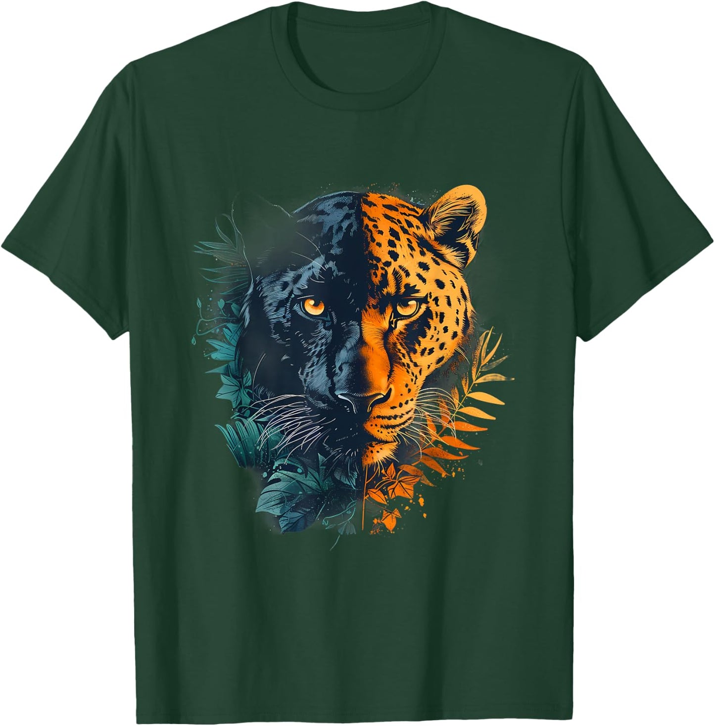 Panther Nature Tropical Animal Art Artwork Portrait Drawing T-Shirt - T-Shirt | Forest