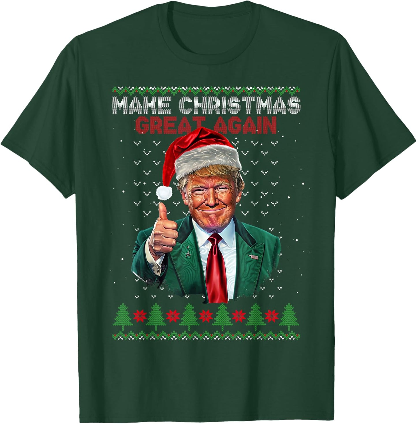 Trump Make Christmas Great Again Ugly Christmas Jumper , Black, S T-Shirt - T-Shirt | Forest