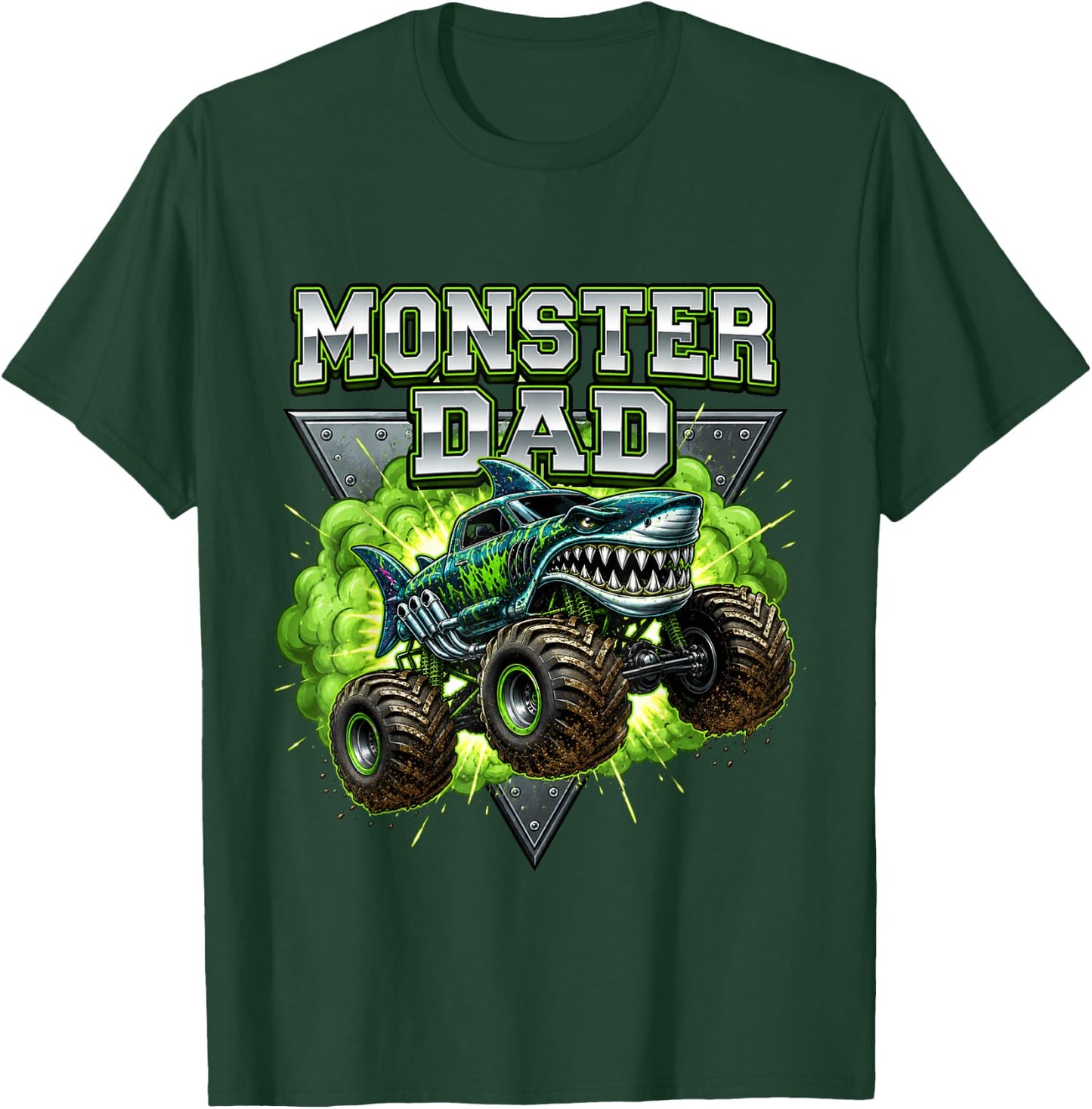 Monster Truck Dad Family Matching Daddy Apparel Father's Day T-Shirt - T-Shirt | Forest