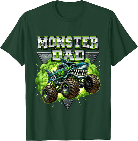 Monster Truck Dad Family Matching Daddy Apparel Father's Day T-Shirt - T-Shirt | Forest