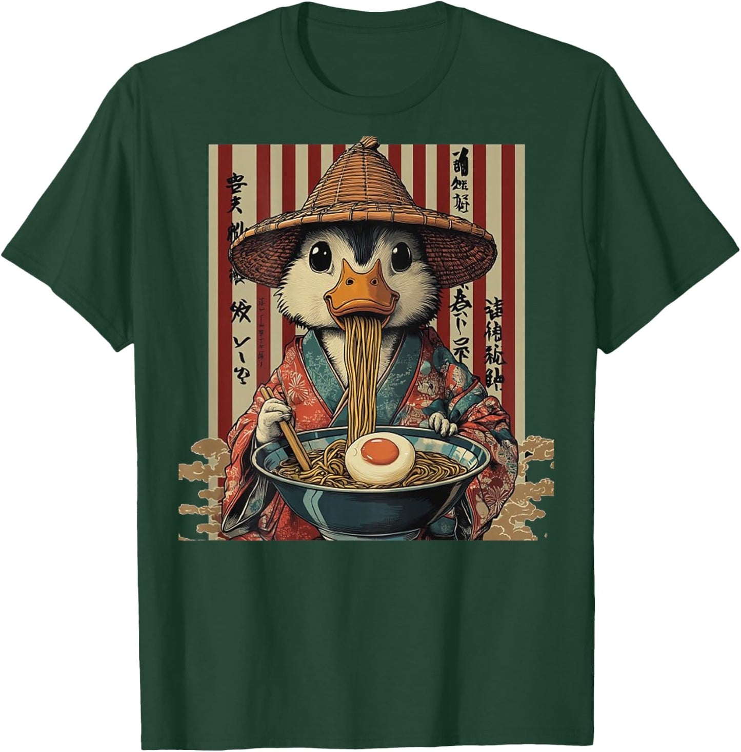 Backprint Japan Aesthetic Ramen Nudeln Urban Streetwear T-Shirt - T-Shirt | Forest