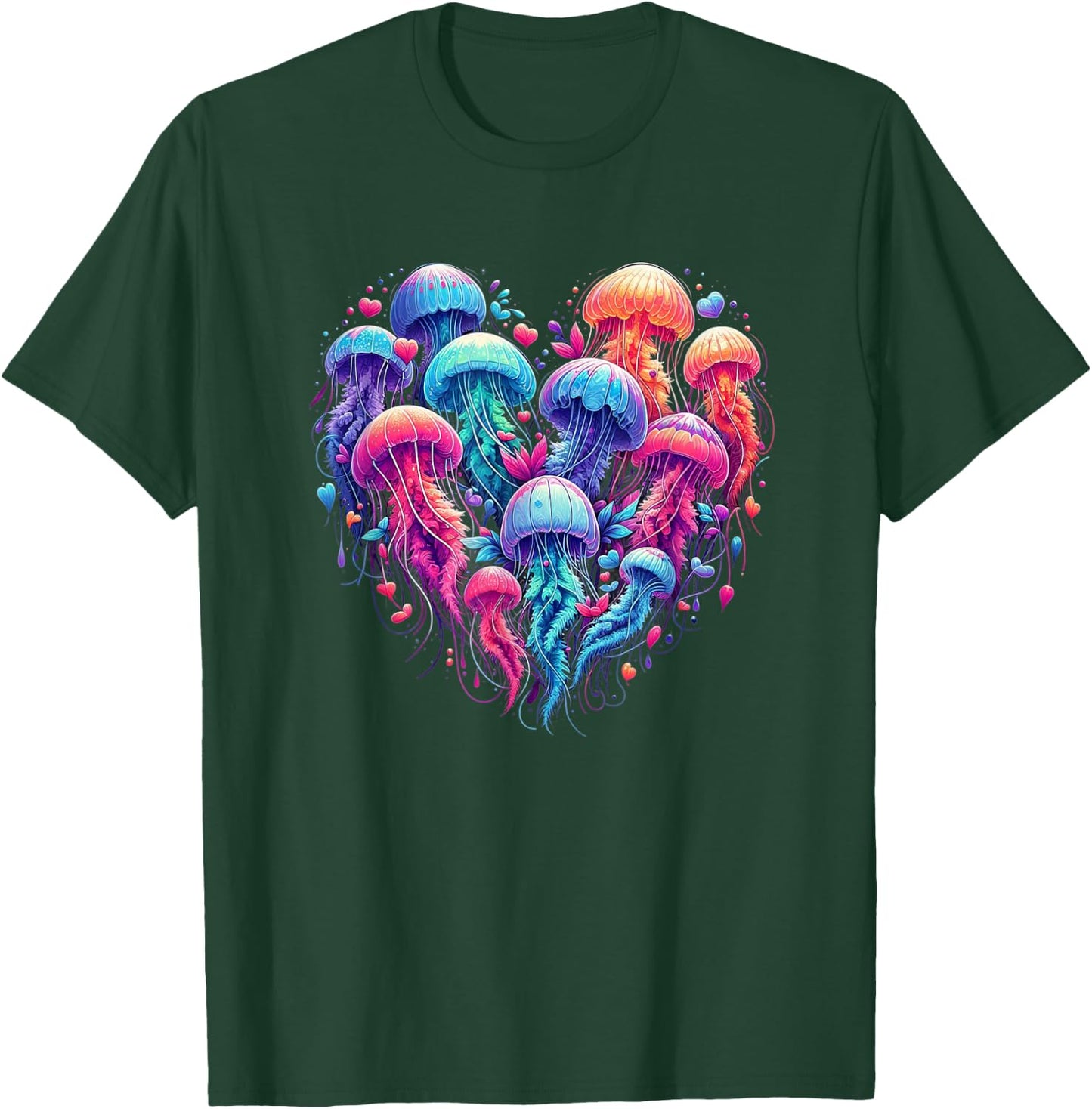 Jellyfish Love Beautiful Colorful Jellyfish Art Fish T-Shirt - T-Shirt | Forest