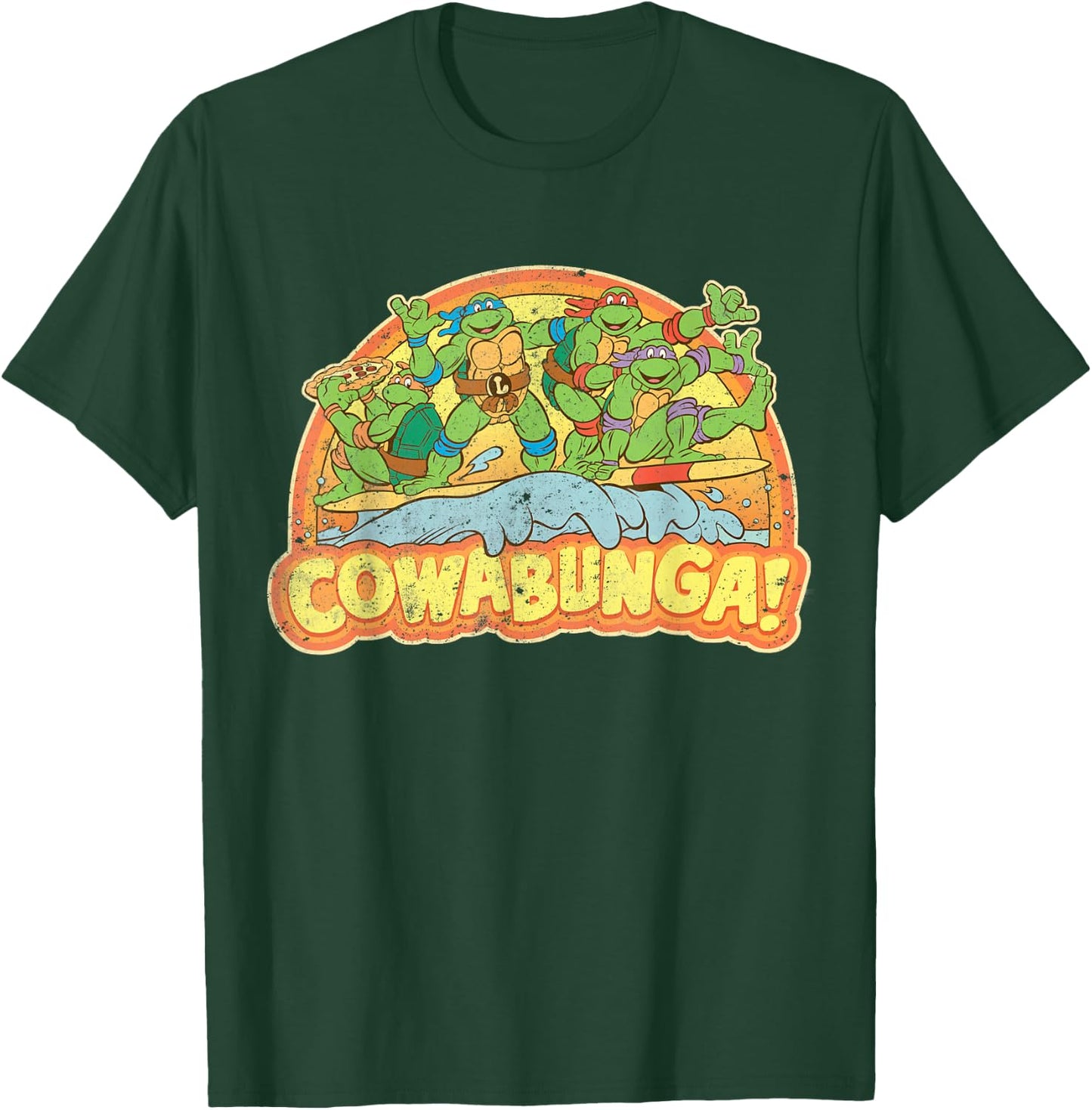 Teenage Mutant Ninja Turtles Gang Retro Cowabunga T-Shirt - T-Shirt | Forest
