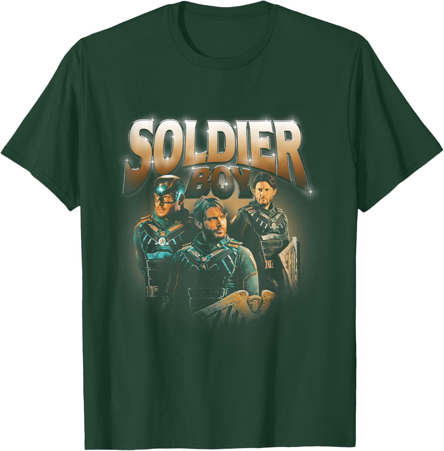 The Boys Soldier Boy Supe Character 90s Collage , black T-Shirt - T-Shirt | Forest