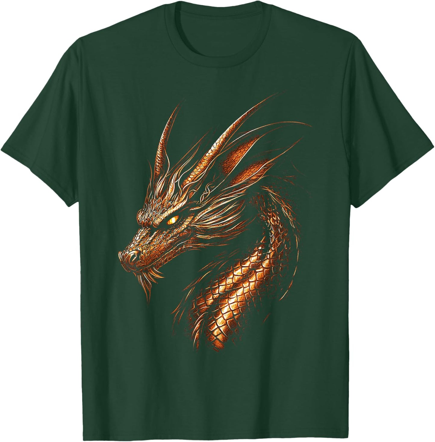Copper Dragon Graphic Mythical Illustration Copper Dragon T-Shirt - T-Shirt | Forest