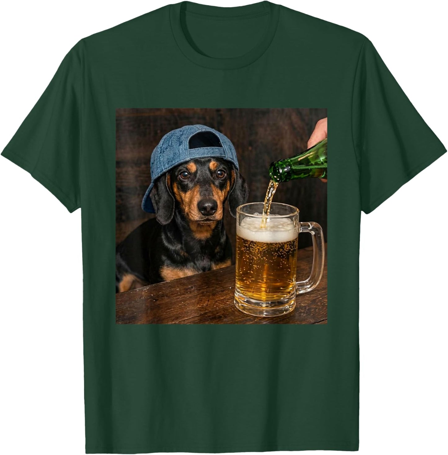 Teckel Buvant de la bière drôle Teckel Meme T-Shirt - T-Shirt | Forest