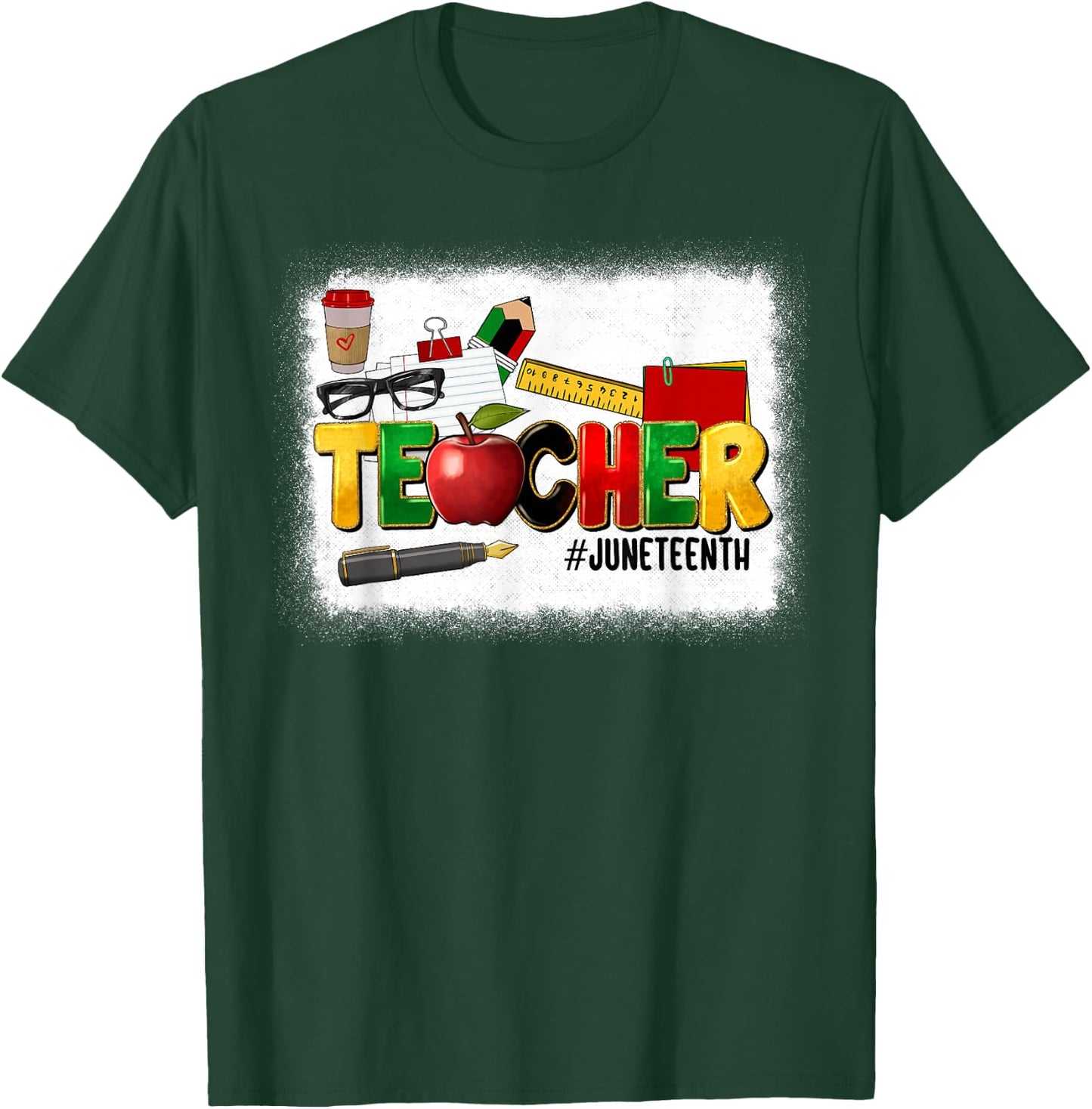 Juneteenth Teacher 1865 Black History Month Melanin Teaching T-Shirt - T-Shirt | Forest