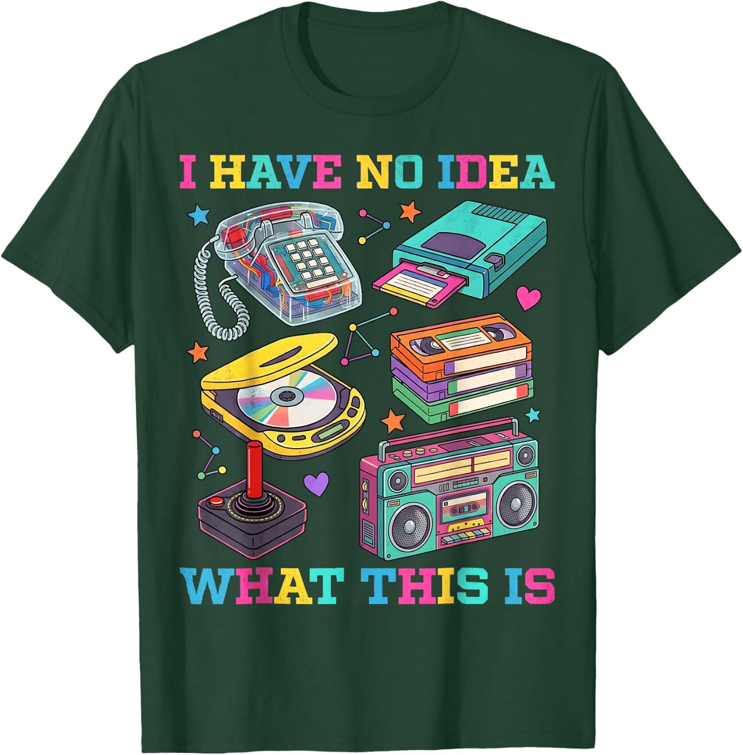 I Have No Idea What This is 90s Outfit Costume 1990s Party T-Shirt - T-Shirt | Forest
