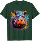 Hippo Hippopotamus Nature Portrait Colourful Splash Artwork T-Shirt - T-Shirt | Forest