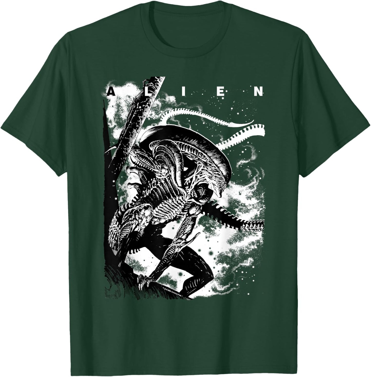 Aliens Iconic Epic Xenomorph in The Dark Big Chest Poster T-Shirt - T-Shirt | Forest