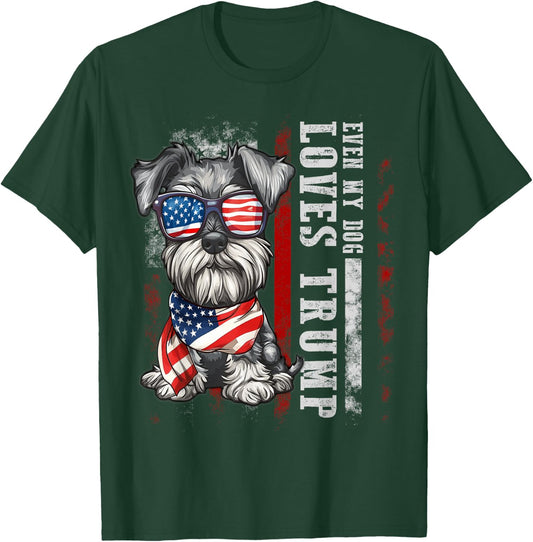 Schnauzer Even My Dog Loves Trump Funny Men Women Kids T-Shirt - T-Shirt | Forest