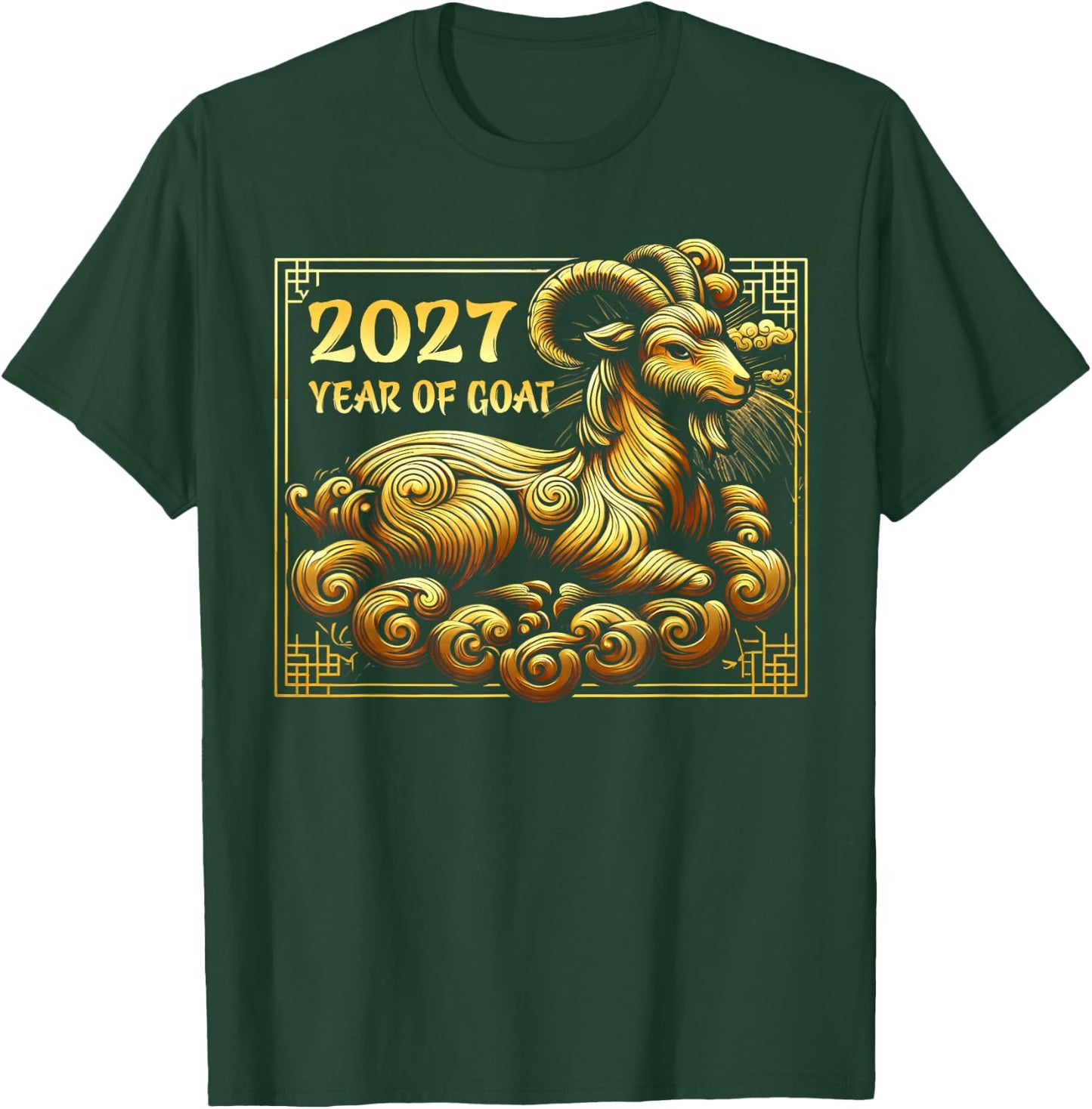 Happy Chinese New Year 2027 - Lunar New Year Goat Red 2027 T-Shirt - T-Shirt | Forest
