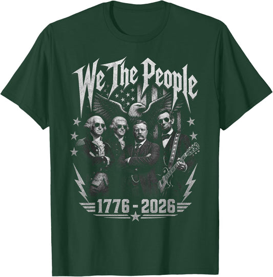 We The People President Rock Music Band 250th Lincoln Guitar T-Shirt - T-Shirt | Forest
