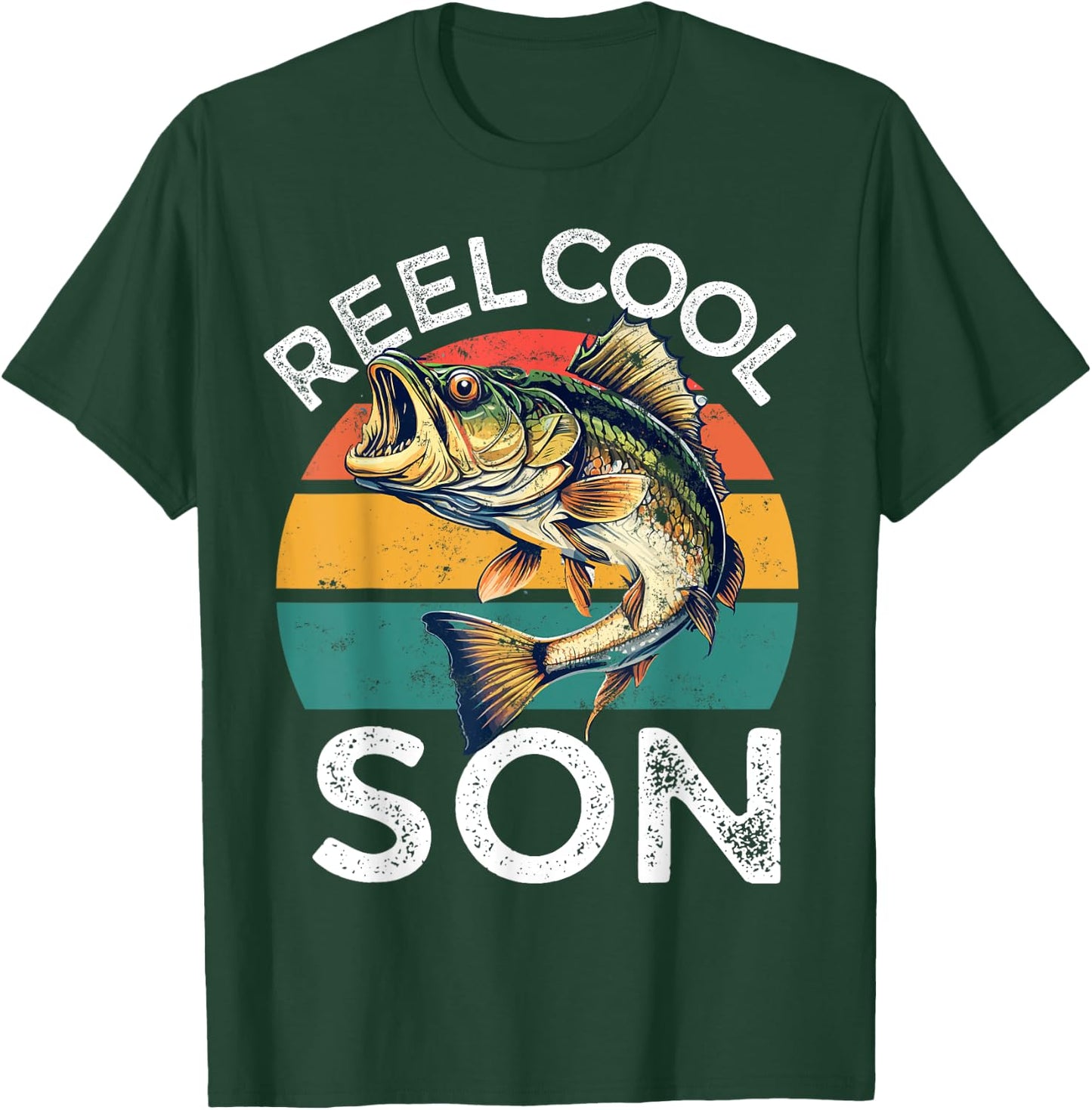 Fishing Reel Cool Son Fathers Day Funny Bass Grandson in Law T-Shirt - T-Shirt | Forest