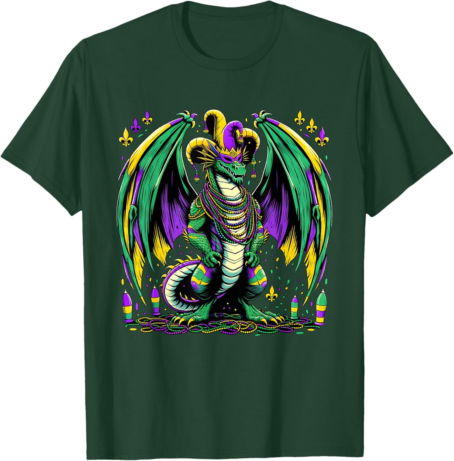 Mardi Gras Dragon Jester T-Shirt - T-Shirt | Forest