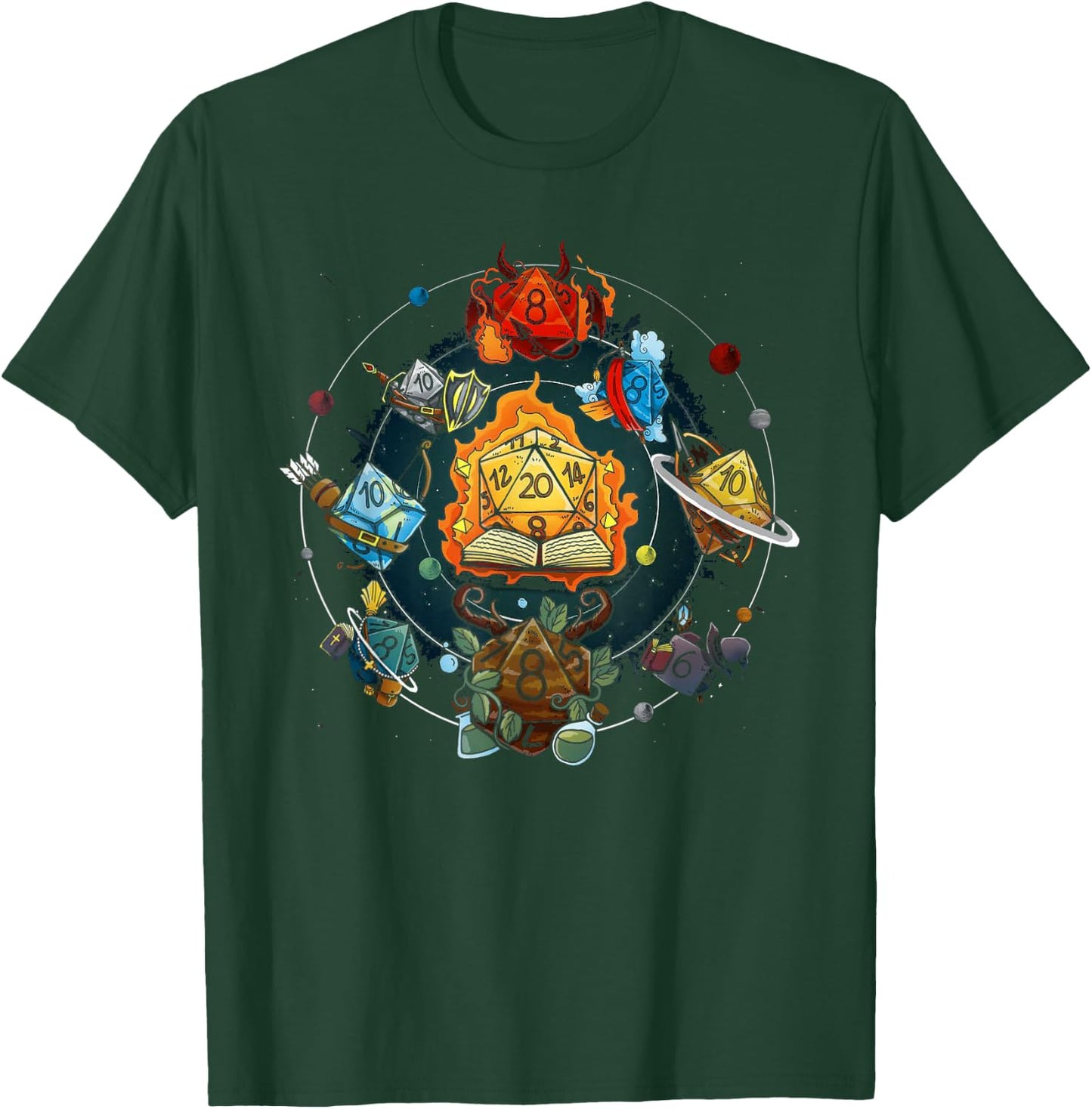 Funny Dice Role Playing Game 20 Pages , black T-Shirt - T-Shirt | Forest