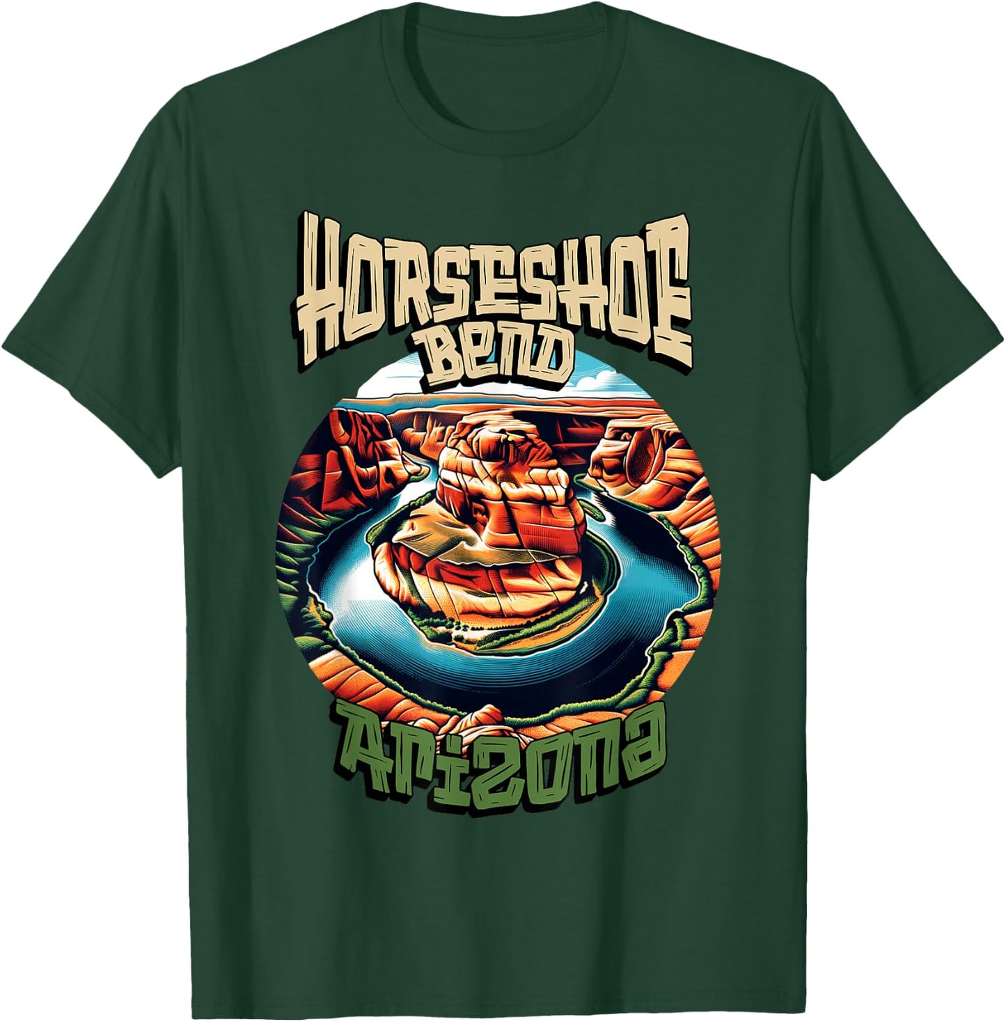 Iconic Horseshoe Bend AZ Hiking Glen Canyon Page Arizona T-Shirt - T-Shirt | Forest