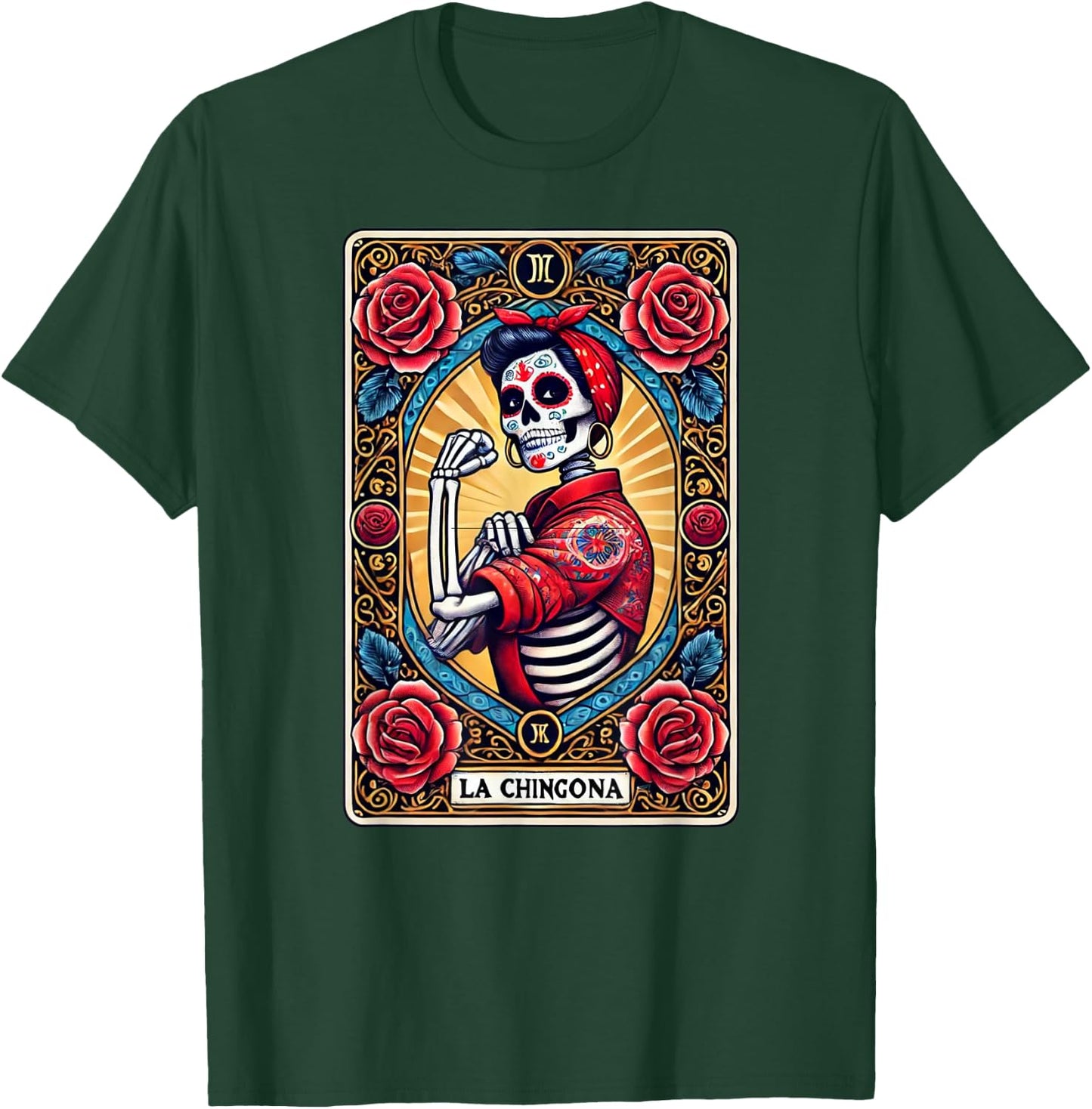 La Chingona Tarot Card - Latina Power & Pride T-Shirt - T-Shirt | Forest
