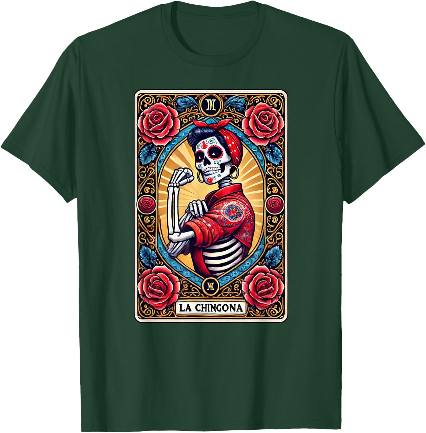 La Chingona Tarot Card - Latina Power & Pride T-Shirt - T-Shirt | Forest