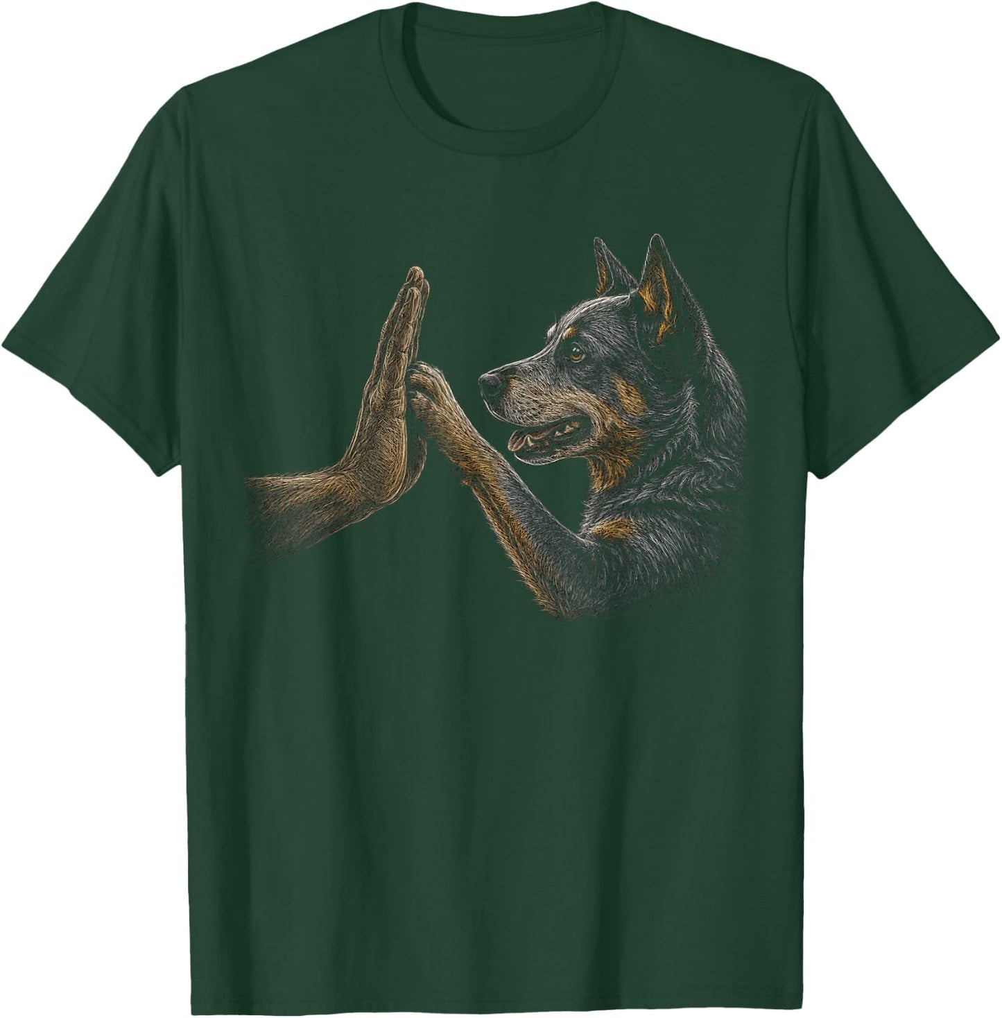 Australian Cattle Dog Blue Heeler Lover Paw Artwork T-Shirt - T-Shirt | Forest