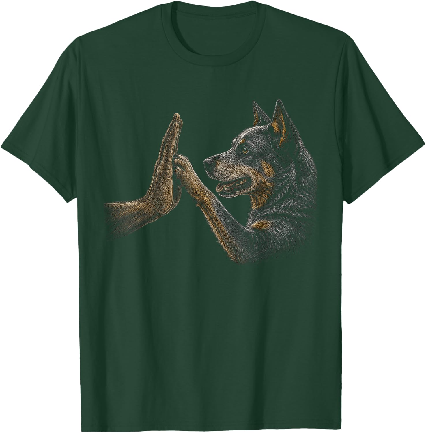 Australian Cattle Dog Blue Heeler Lover Paw Artwork T-Shirt - T-Shirt | Forest