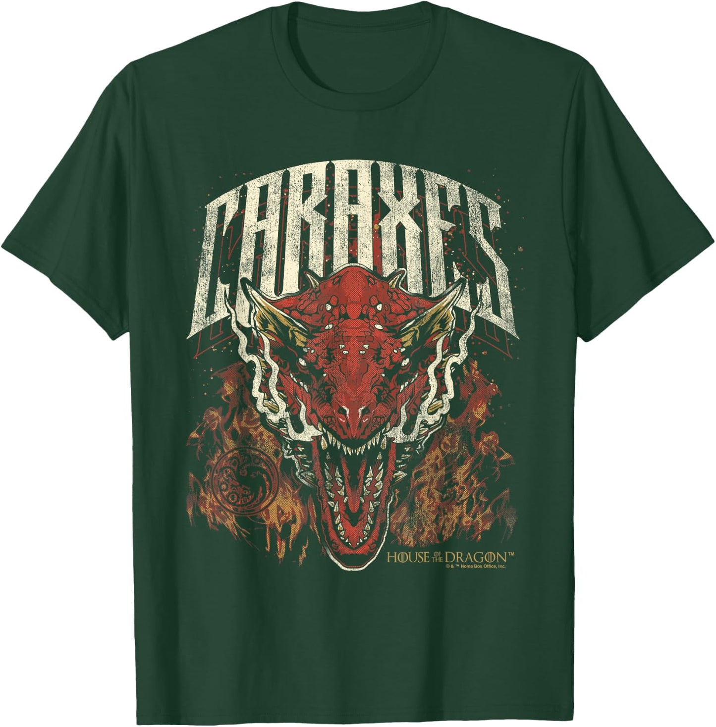House of The Dragon Targaryen Caraxes in Flames T-Shirt - T-Shirt | Forest