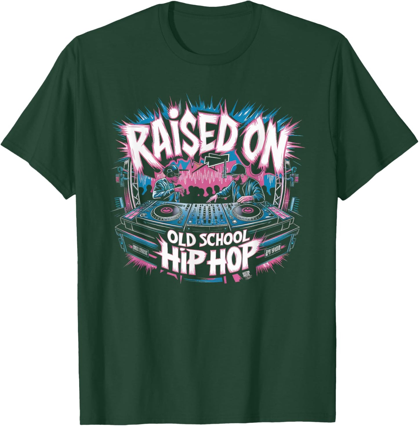 RAISED ON OLD SCHOOL Graffiti Rap HIP HOP Cassette T-Shirt - T-Shirt | Forest