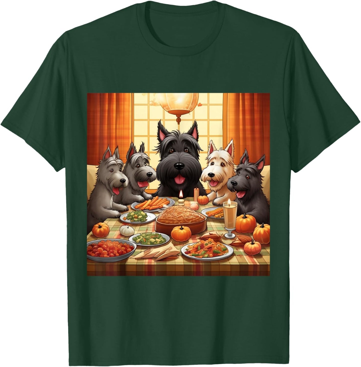 Thanksgiving Scottish Terrier - Scottish Terrier T-Shirt - T-Shirt | Forest