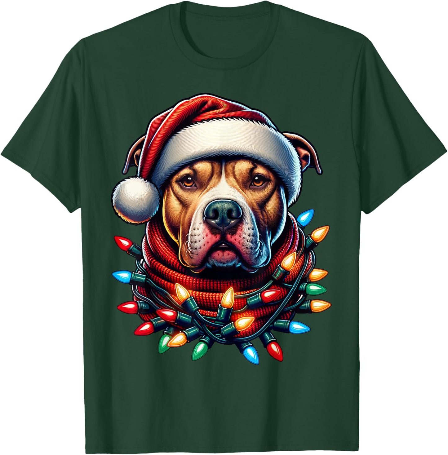 Christmas Pit bull Xmas Pit Bull Mom Dog Lover Santa T-Shirt - T-Shirt | Forest