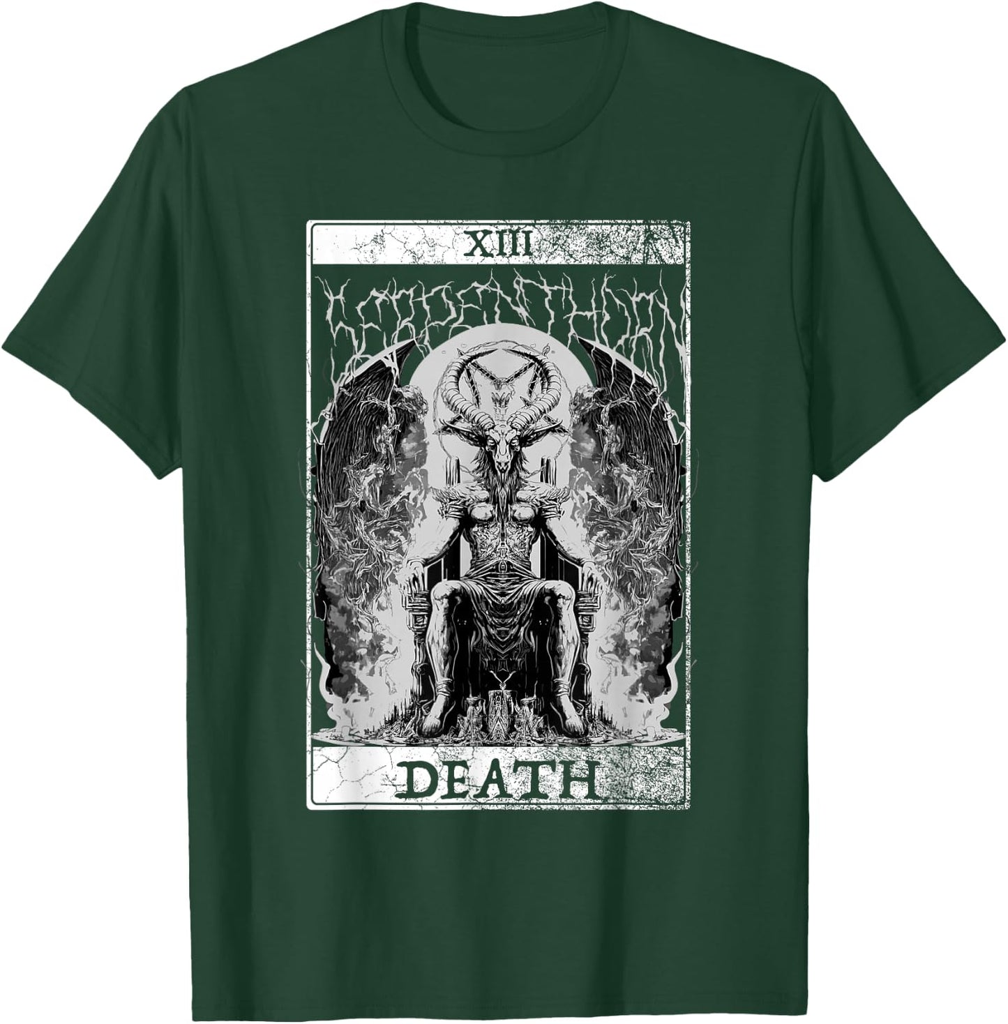 Baphomet Occult Satan Goat Head Tarot Card Death Unholy T-Shirt - T-Shirt | Forest