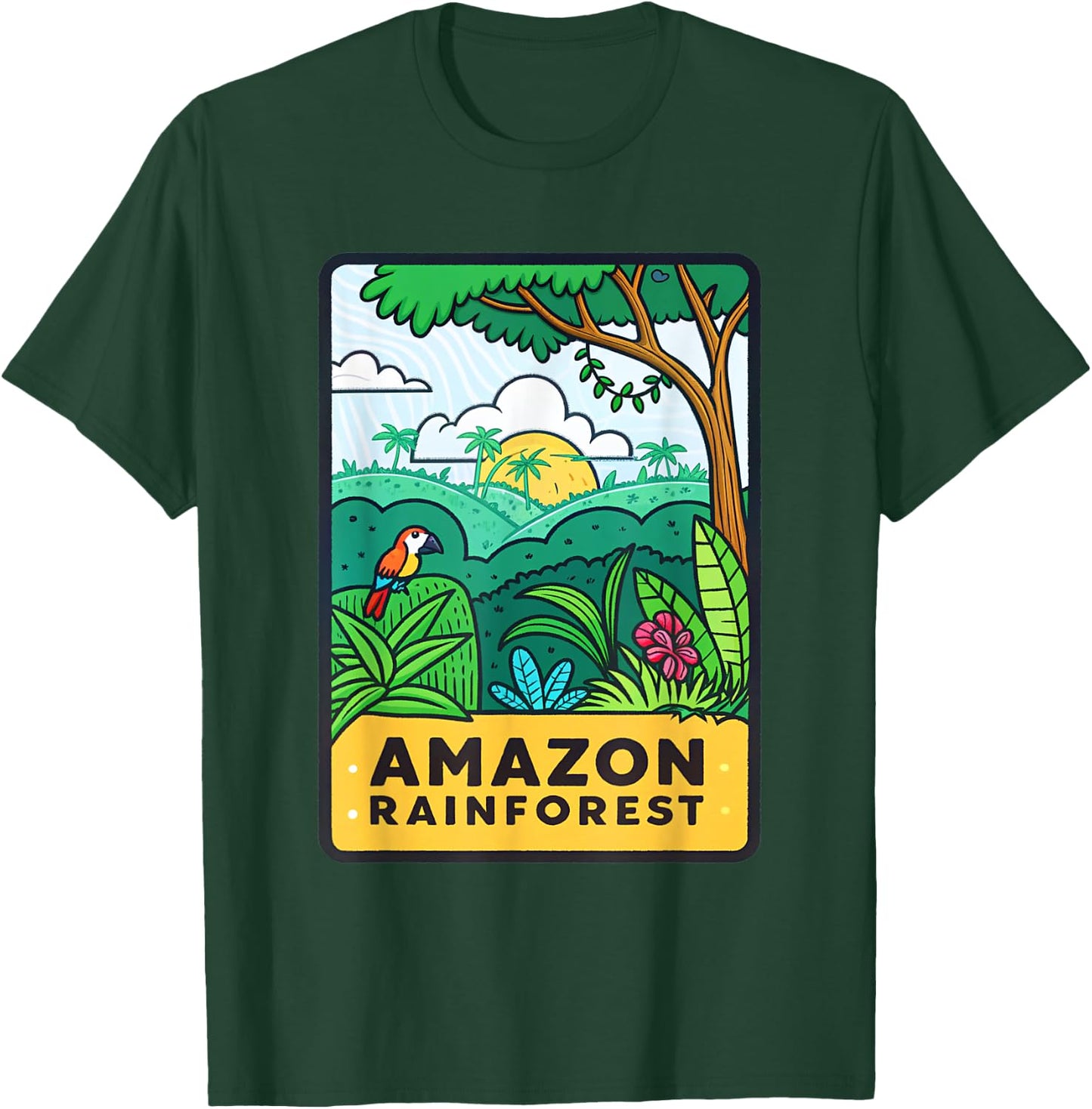 Vibrant Amazon Rainforest Design Nature Inspired T-Shirt - T-Shirt | Forest