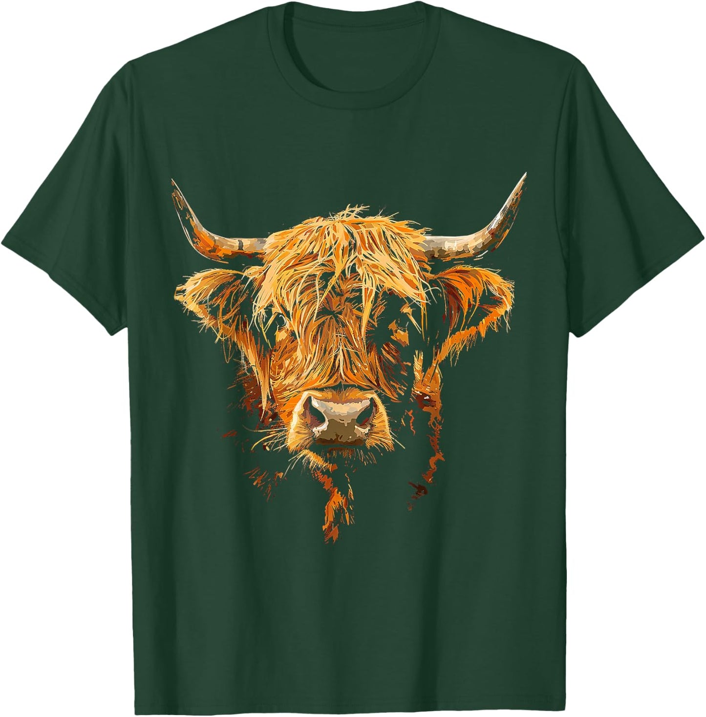 Highland Cow Animal Motif Art Highland Cow T-Shirt - T-Shirt | Forest