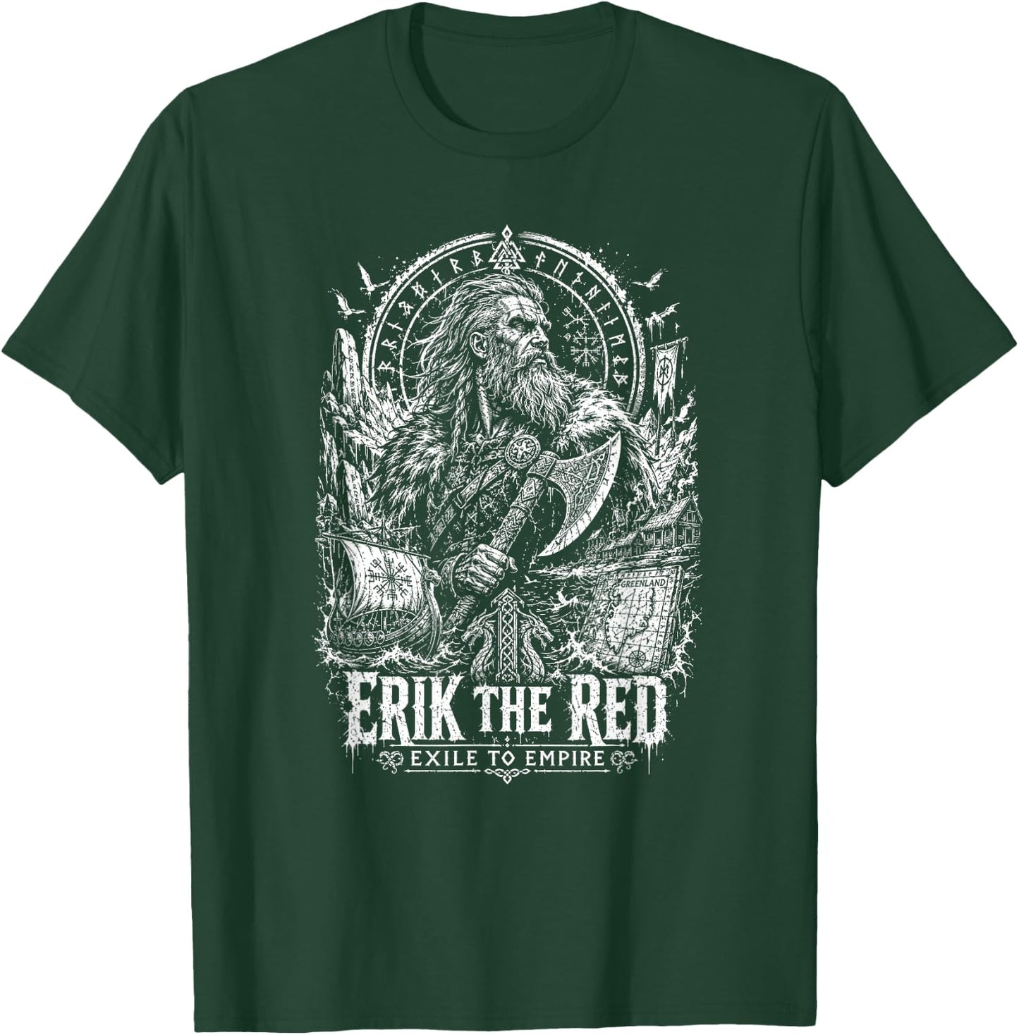Erik The Red Exile to Empire Viking Saga T-Shirt - T-Shirt | Forest